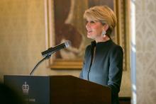 Foreign Minister Julie Bishop addresses guests at the MIKTA reception, Government House, Sydney. 25 November 2016.