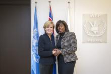 Minister for Foreign Affairs, the Hon. Julie Bishop MP, meets Ertharin Cousin, Executive Director of the World Food Programme (WFP) at the WFP Headquarters, Rome, 3 February 2016.