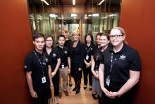 Foreign Minister Julie Bishop with consular staff at the new Australian Embassy in Bangkok. Thailand, Bangkok, 3 August 2017.