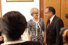 Australia's Foreign Minister Julie Bishop meets with Malagasy Prime Minister Dr Roger Kolo. 12 September 2014.