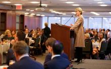 Foreign Minister Julie Bishop speaks at a G'Day USA/ America-Australian Association lunch in New York City, January 22, 2016. Photo by Trevor Collens/DFAT
