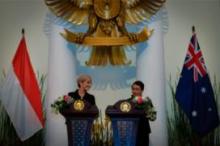 21 March 2016, Jakarta, Indonesia: Foreign Minister Julie Bishop with Indonesian Foreign Minister Ms Retno Marsudi during a press statement at the Pancasila Building, Ministry of Foreign Affairs – Jakarta.